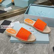 Prada Fabric Espadrille Slides Orange 1XX619  - 6