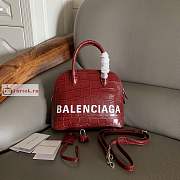 Balenciaga Small Ville Handbag Crocodile Embossed Red 26cm - 1