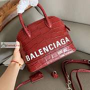 Balenciaga Small Ville Handbag Crocodile Embossed Red 26cm - 6