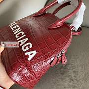 Balenciaga Small Ville Handbag Crocodile Embossed Red 26cm - 3