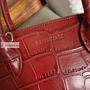Balenciaga Small Ville Handbag Crocodile Embossed Red 26cm - 2