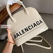 Balenciaga Small Ville Handbag Crocodile Embossed White 26cm - 5