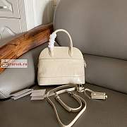 Balenciaga Small Ville Handbag Crocodile Embossed White 26cm - 4