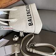Balenciaga Small Ville Handbag Crocodile Embossed White 26cm - 3
