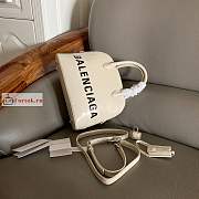 Balenciaga Small Ville Handbag Crocodile Embossed White 26cm - 2
