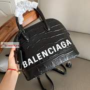 Balenciaga Small Ville Handbag Crocodile Embossed Black 26cm - 6
