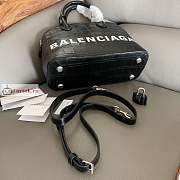 Balenciaga Small Ville Handbag Crocodile Embossed Black 26cm - 5