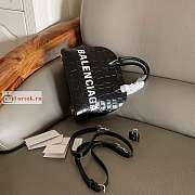Balenciaga Small Ville Handbag Crocodile Embossed Black 26cm - 2