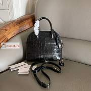 Balenciaga Small Ville Handbag Crocodile Embossed Black 26cm - 4