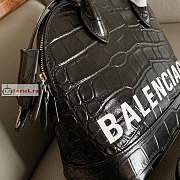 Balenciaga Small Ville Handbag Crocodile Embossed Black 26cm - 3