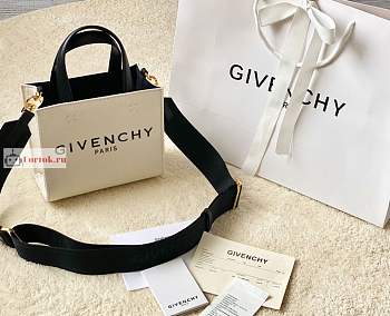 Givenchy Mini G Tote Shopping Bag In Canvas White 19x8x16cm