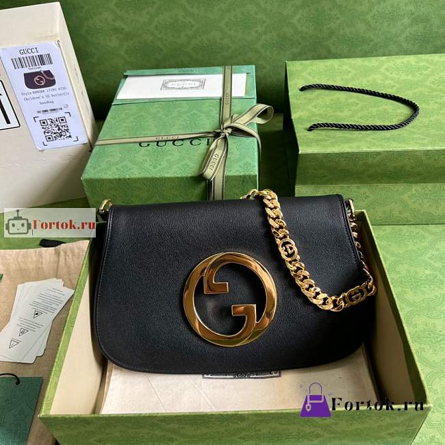 Gucci Blondie Shoulder Bag In Leather Black 699268 28x16x4cm - 1
