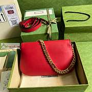 Gucci Blondie Shoulder Bag In Leather Red 699268 28x16x4cm - 2