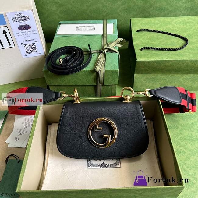 Gucci Mini Blondie Bag In Leather Black 698643 22x13x5.5cm - 1