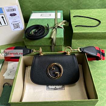 Gucci Mini Blondie Bag In Leather Black 698643 22x13x5.5cm