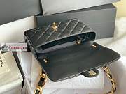 Chnael Large Flap Bag In Leather Black AS3215 18x27x8cm - 5