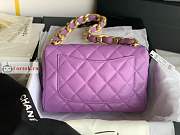 Chanel Large Flap Bag In Leather Purple AS3215 18x27x8cm - 6