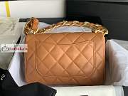 Chanel Large Flap Bag In Leather Brown AS3215 18x27x8cm - 4