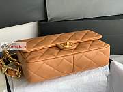 Chanel Large Flap Bag In Leather Brown AS3215 18x27x8cm - 6
