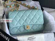 Chanel Large Flap Bag In Leather Light Blue AS3215 18x27x8cm - 1