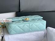 Chanel Large Flap Bag In Leather Light Blue AS3215 18x27x8cm - 6