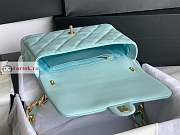 Chanel Large Flap Bag In Leather Light Blue AS3215 18x27x8cm - 5