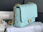 Chanel Large Flap Bag In Leather Light Blue AS3215 18x27x8cm - 4