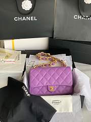 Chanel Large Flap Bag In Leather Purple AS3215 18x27x8cm - 2