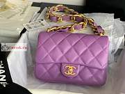 Chanel Small Flap Bag In Leather Purple AS3214 17x21x6cm - 1