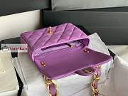 Chanel Small Flap Bag In Leather Purple AS3214 17x21x6cm - 2