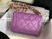 Chanel Small Flap Bag In Leather Purple AS3214 17x21x6cm - 4