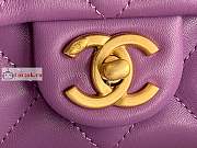 Chanel Small Flap Bag In Leather Purple AS3214 17x21x6cm - 5