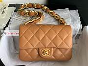 Chanel Small Flap Bag In Leather Brown AS3214 17x21x6cm - 1