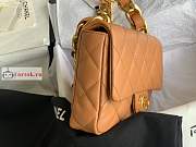 Chanel Small Flap Bag In Leather Brown AS3214 17x21x6cm - 6