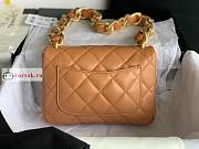 Chanel Small Flap Bag In Leather Brown AS3214 17x21x6cm - 5