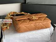 Chanel Small Flap Bag In Leather Brown AS3214 17x21x6cm - 3