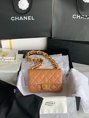 Chanel Small Flap Bag In Leather Brown AS3214 17x21x6cm - 2