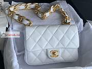 Chanel Small Flap Bag In Leather White AS3214 17x21x6cm - 1