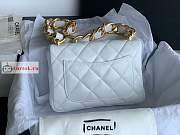 Chanel Small Flap Bag In Leather White AS3214 17x21x6cm - 6