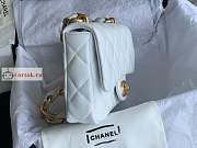 Chanel Small Flap Bag In Leather White AS3214 17x21x6cm - 3