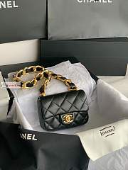 Chanel Mini Flap Bag In Leather Black AS3213 13x17x6cm - 2
