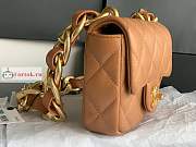 Chanel Mini Flap Bag In Leather Brown AS3213 13x17x6cm - 6