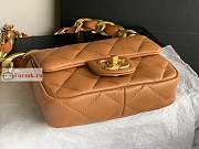 Chanel Mini Flap Bag In Leather Brown AS3213 13x17x6cm - 3