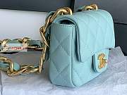 Chanel Mini Flap Bag In Leather Light Blue AS3213 13x17x6cm - 4