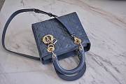 Dior Medium Lady Dior Patent Cannage Blue M0565 24×20×11cm - 4
