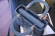 Dior Medium Lady Dior Patent Cannage Blue M0565 24×20×11cm - 5