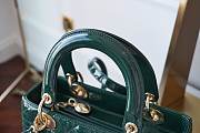 Dior Medium Lady Dior Patent Cannage Green M0565 24×20×11cm - 3