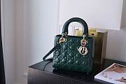 Dior Medium Lady Dior Patent Cannage Green M0565 24×20×11cm - 4