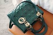 Dior Medium Lady Dior Patent Cannage Green M0565 24×20×11cm - 5