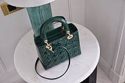 Dior Medium Lady Dior Patent Cannage Green M0565 24×20×11cm - 2